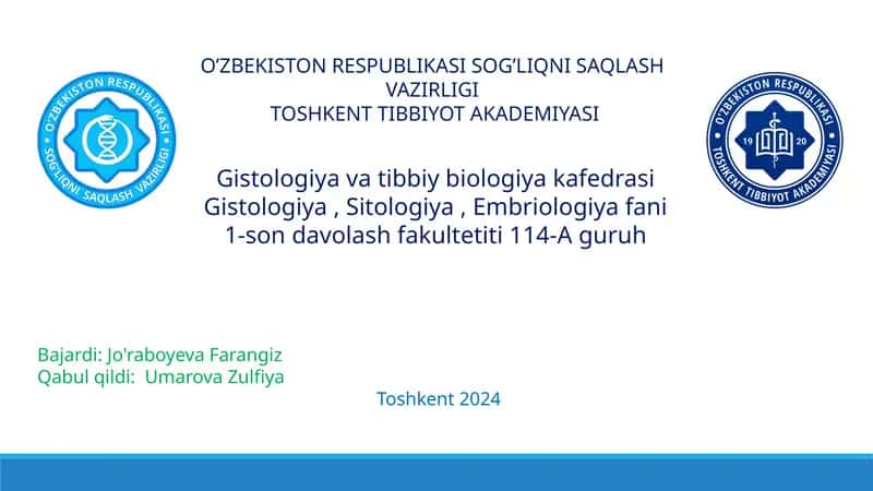 To'qimalarning fiziologik va reparativ regeneratsiyasi. To'qimalar o'zgaruvchanligi chegaralari. 1