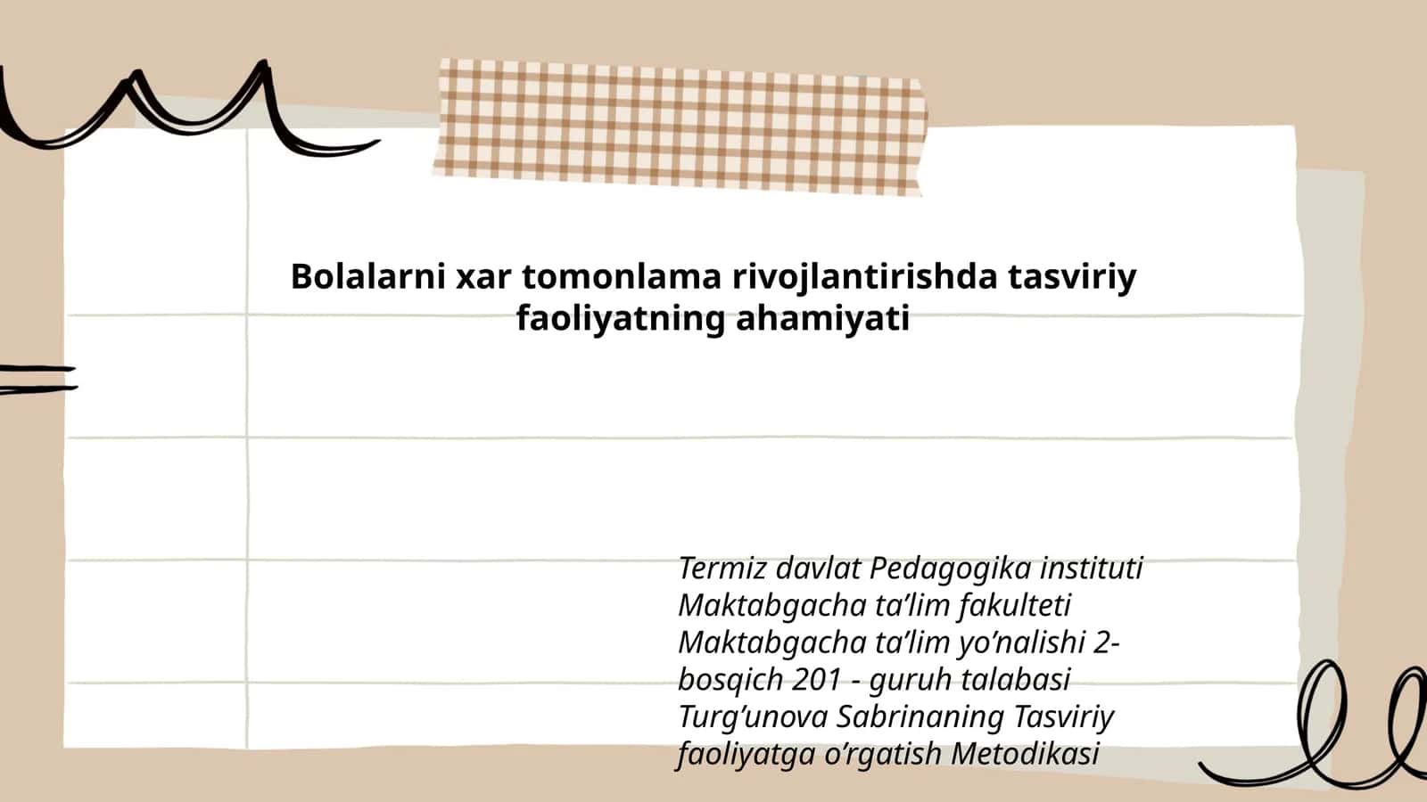 Tasviriy faoliyatga o’rgatish Metodikasi 1
