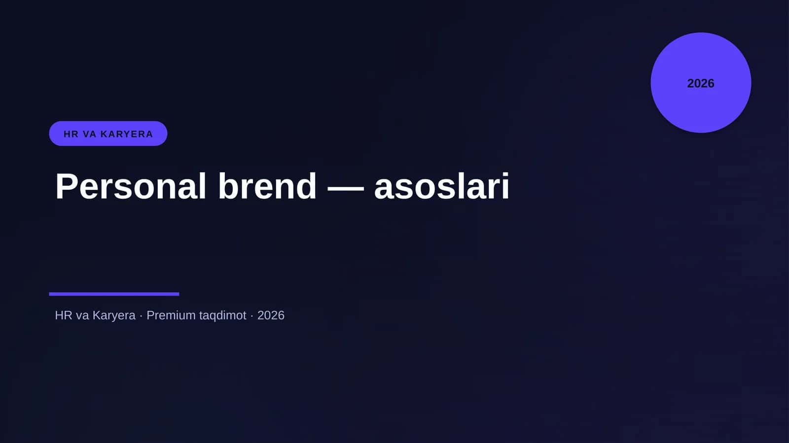 Personal brend — asoslari 1