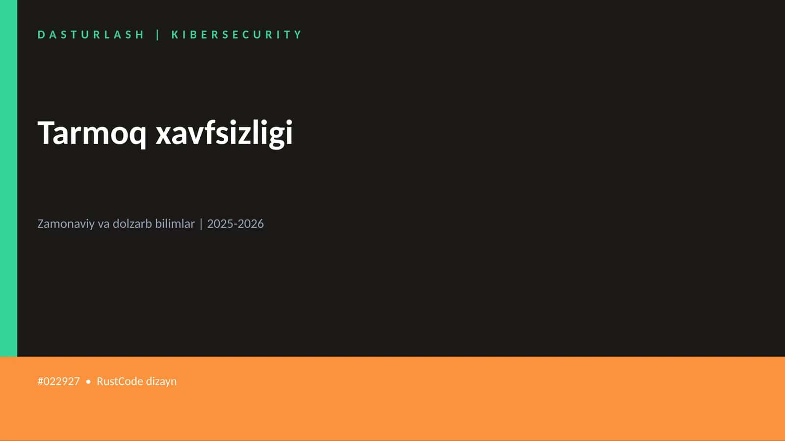Tarmoq xavfsizligi 1
