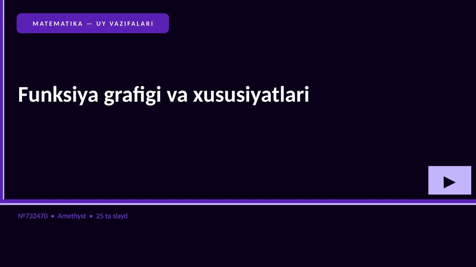 MATEMATIKA — UY VAZIFALARI 1
