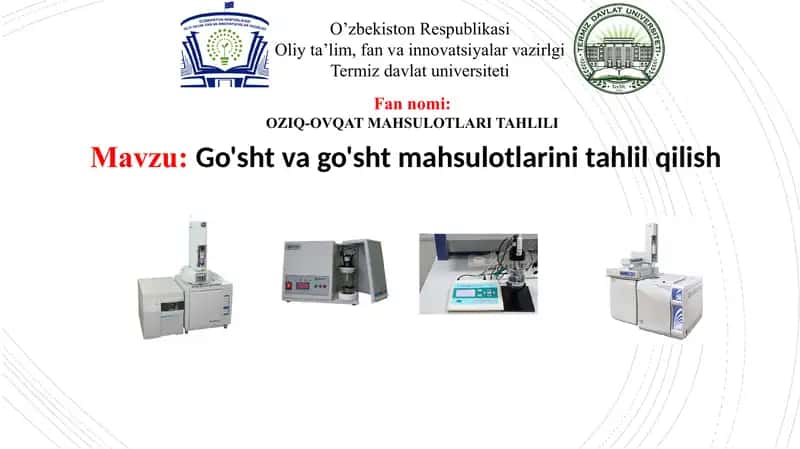 Go'sht va go'sht mahsulotlarini tahlil qilish 1