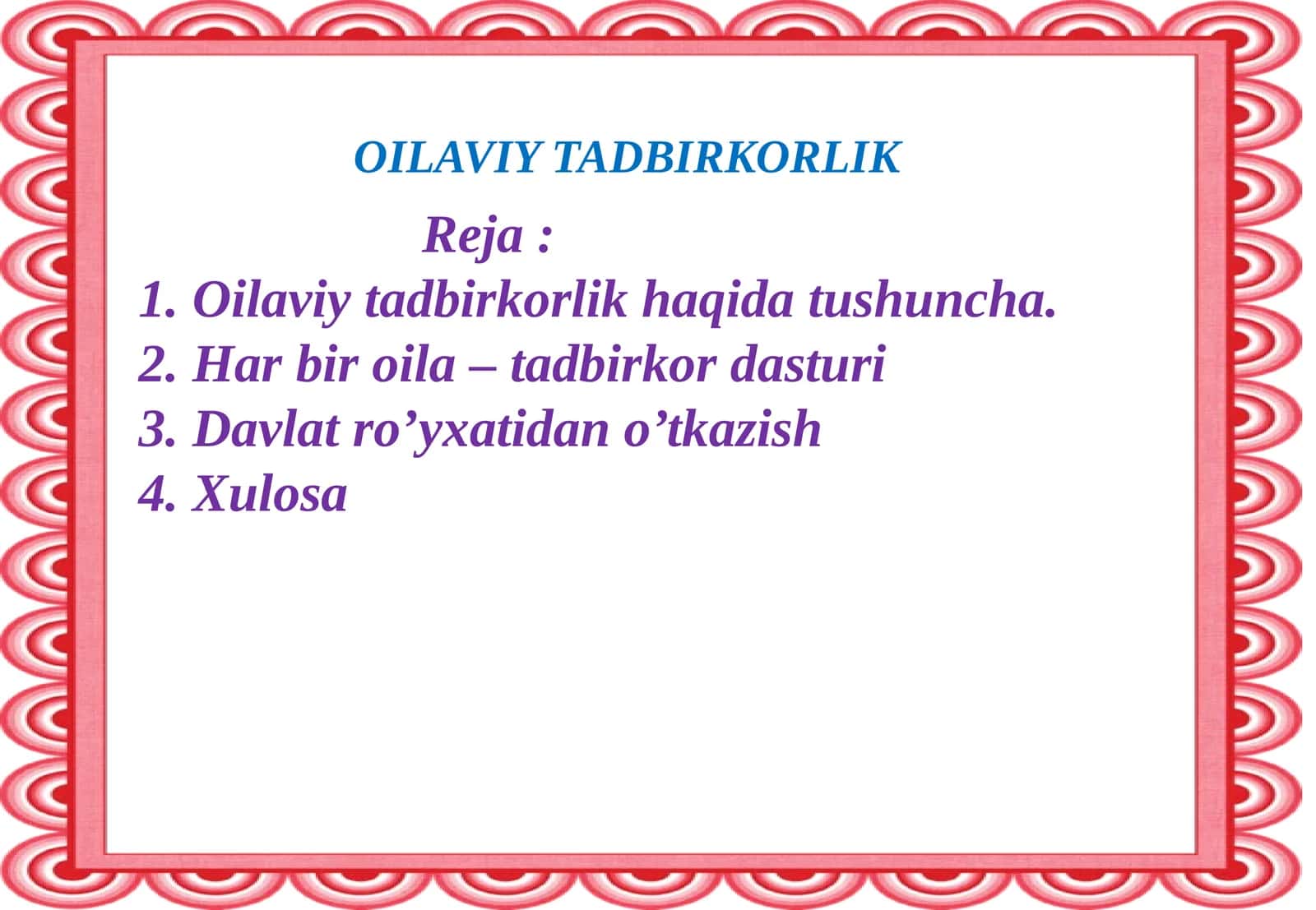 Oilaviy tadbirkorlik 1