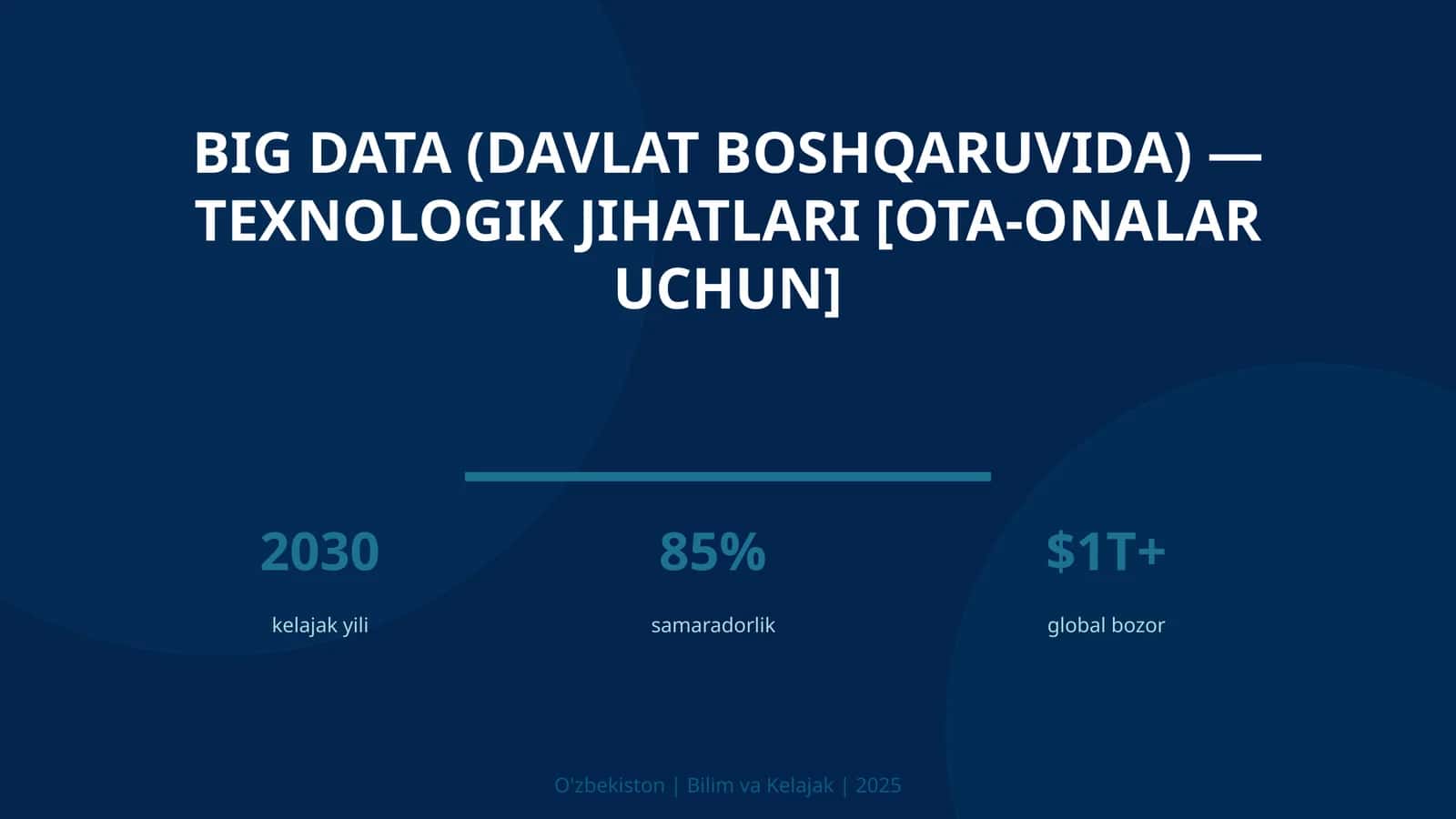 Big Data (Davlat Boshqaruviga) - Texnologik Jihatlari [Ota-onalar uchun] 1
