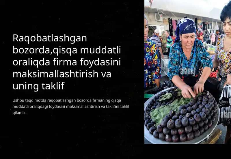 Raqobatlashgan Bozor Shartlari 1