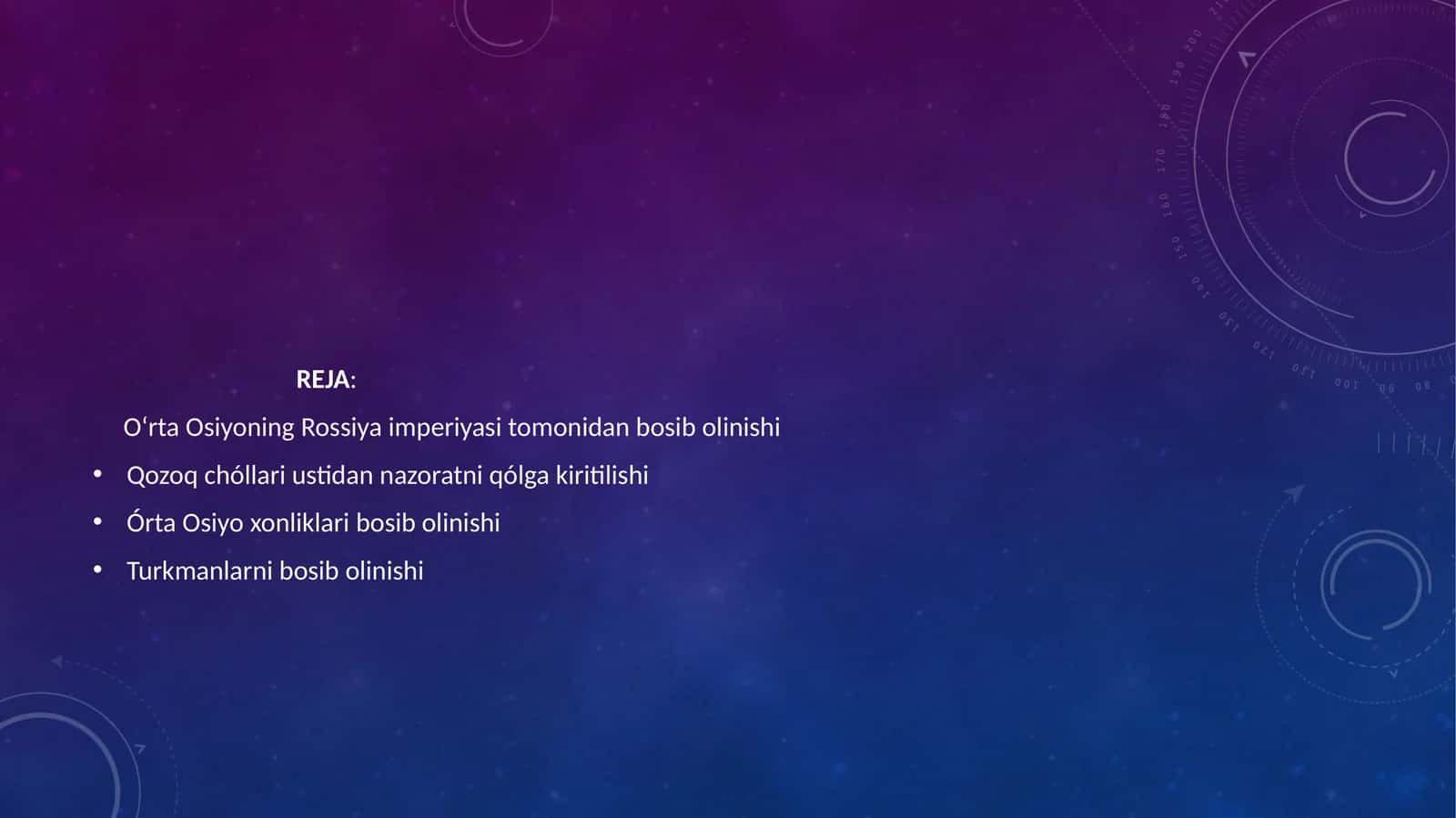 Oʻrta Osiyoning Rossiya imperiyasi tomonidan bosib olinishi 1