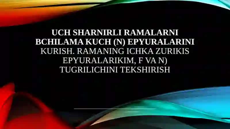 Uch sharnirli ramalarning kuch ta'sirini o'rganish