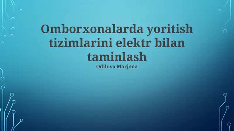 Issiqxona Yoritish Tizimlari Uchun Elektr Ta'minoti 1