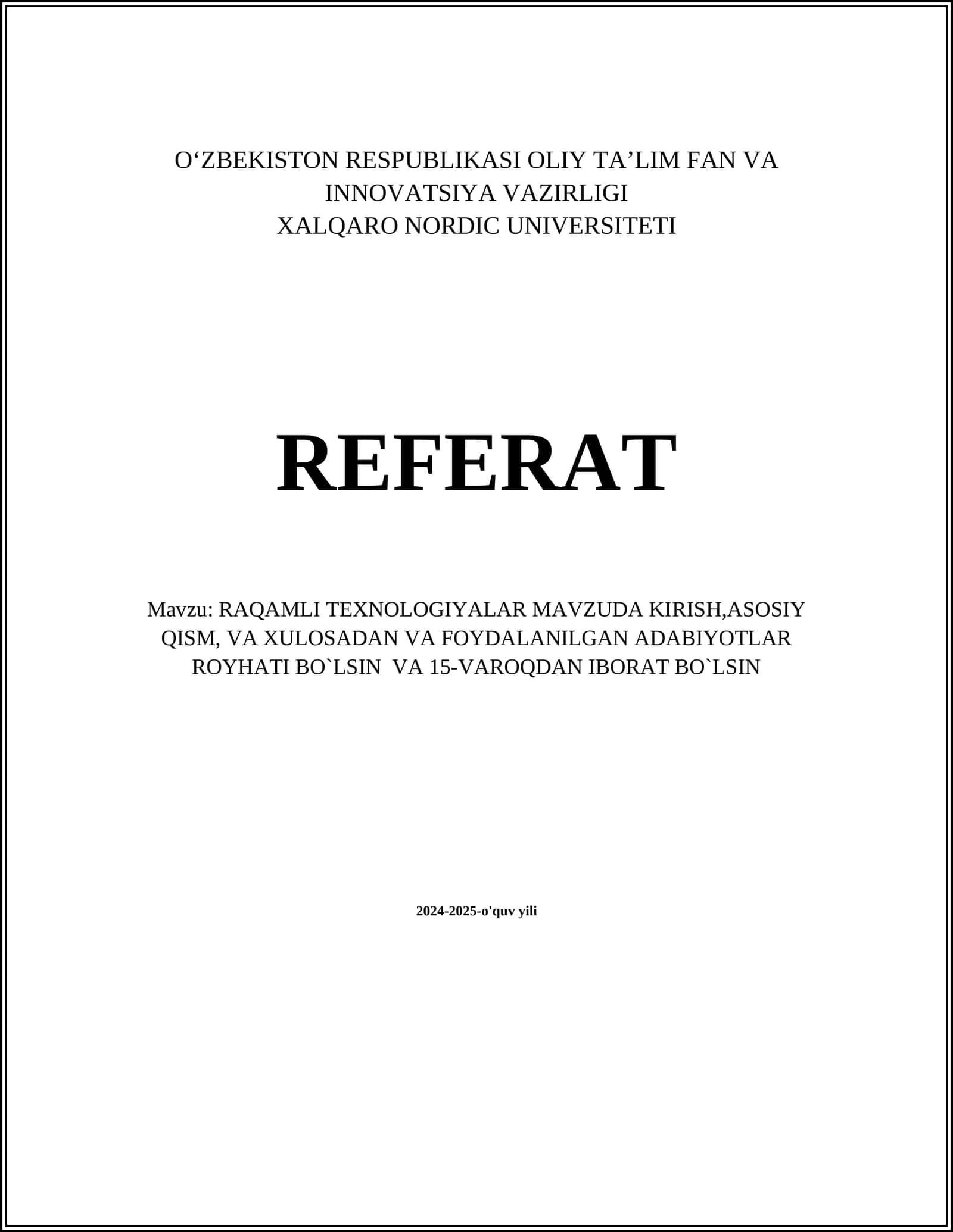 RAQAMLI TEXNOLOGIYALAR MAVZUDA 1