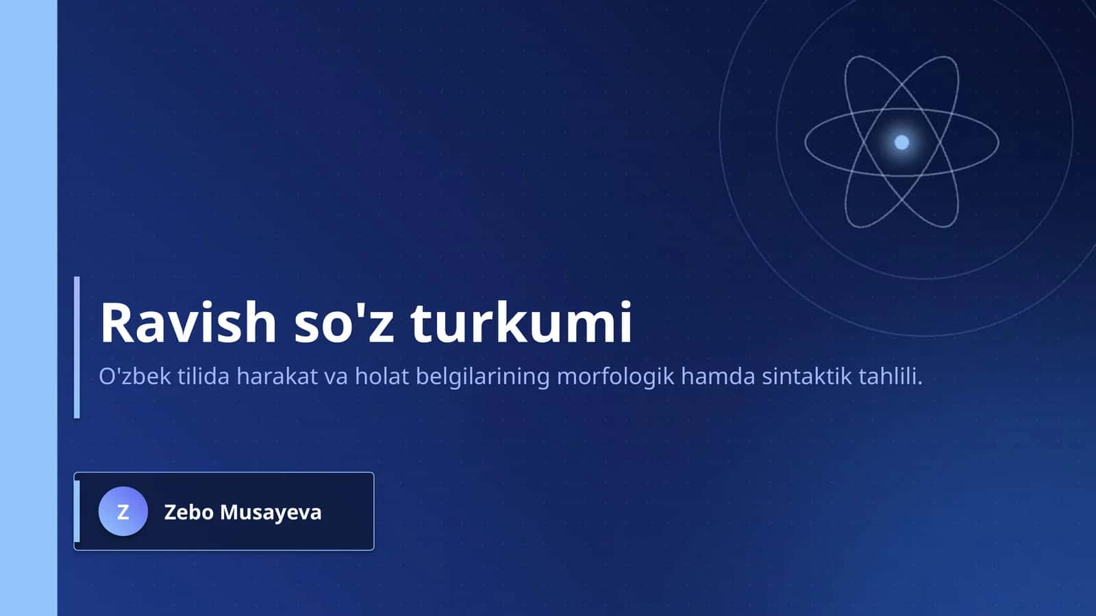 Ravish so'z turkumi 1
