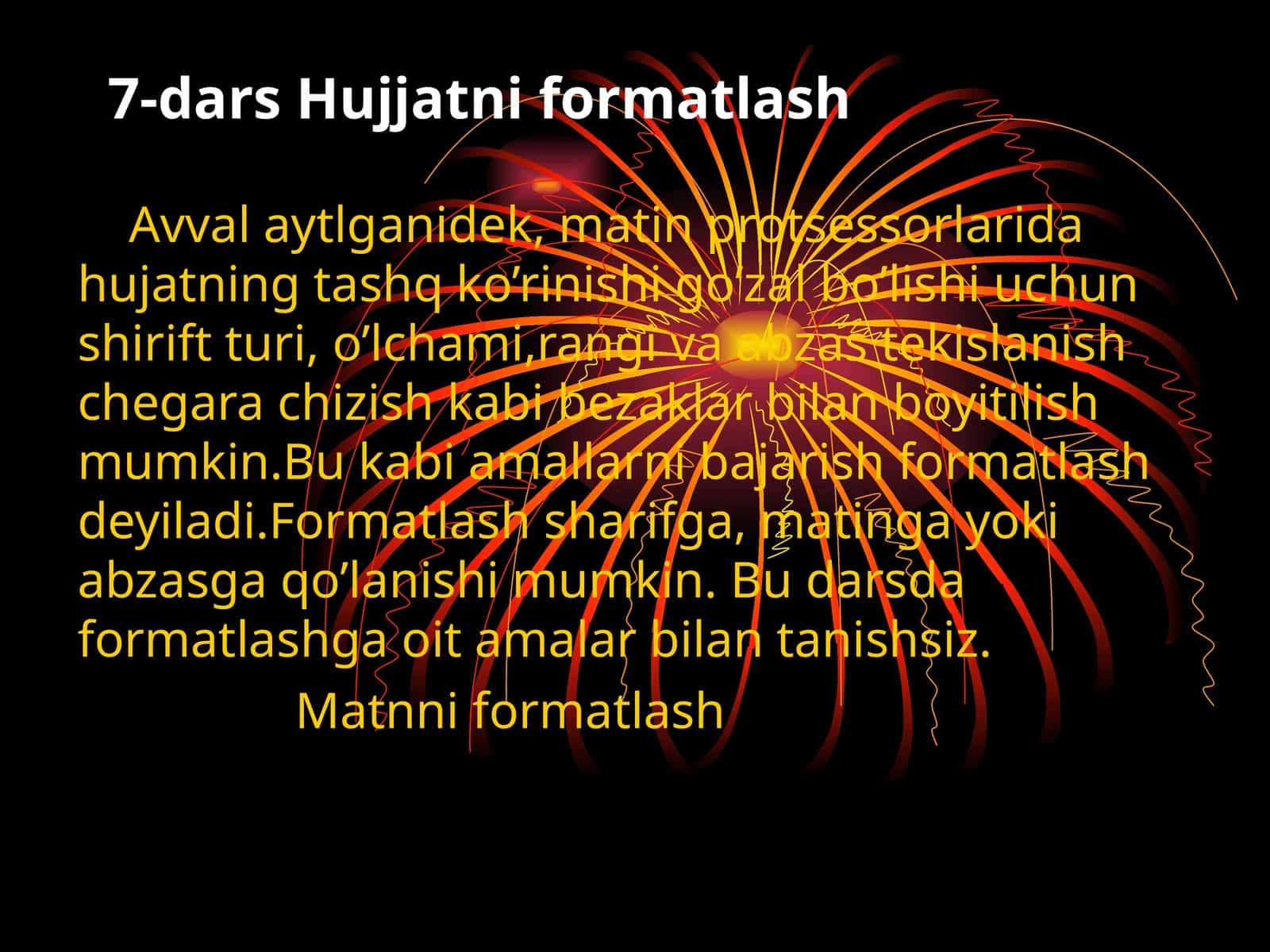 7-dars Hujjatni formatlash 1