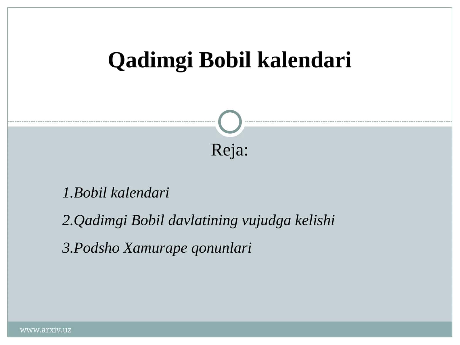 Bobil kalendari 1