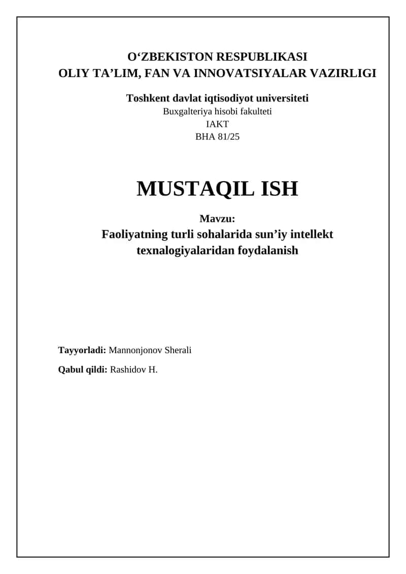 Sun'iy intellekt: Ta'riflar, turlari va usullari 1