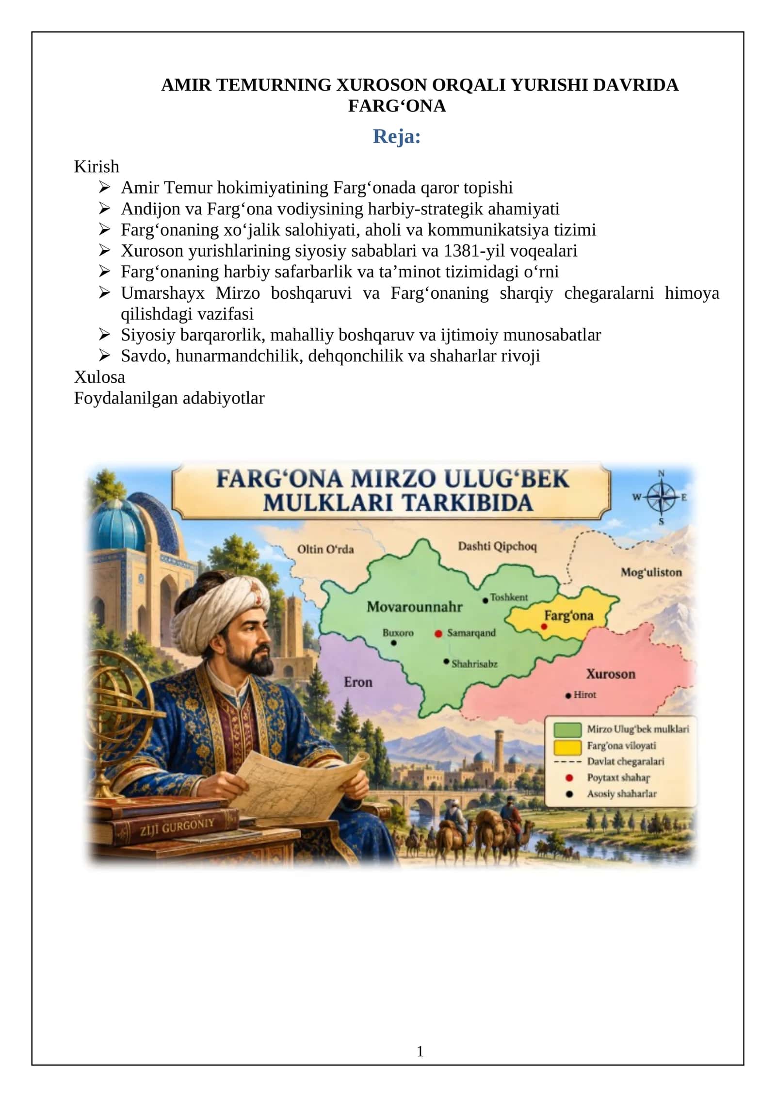 Amir Temurning Xuroson Orqali Yurishi Davrida Farg‘ona 1