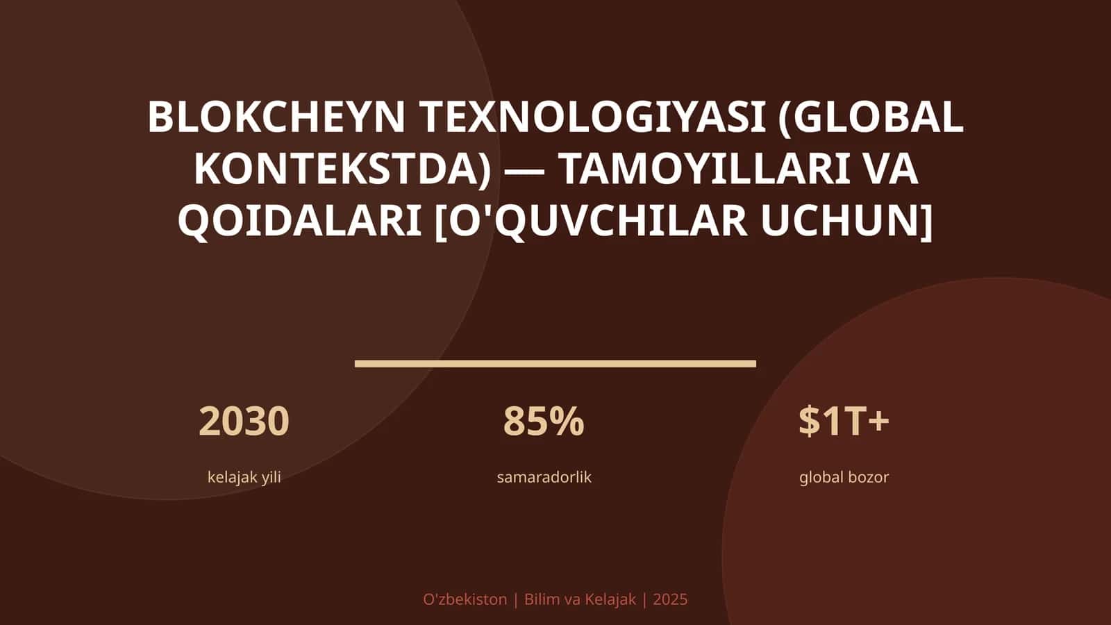 Blokcheyn texnologiyasi (global kontekstda) — tamoyillari va qoidalari [o'quvchilar uchun] 1