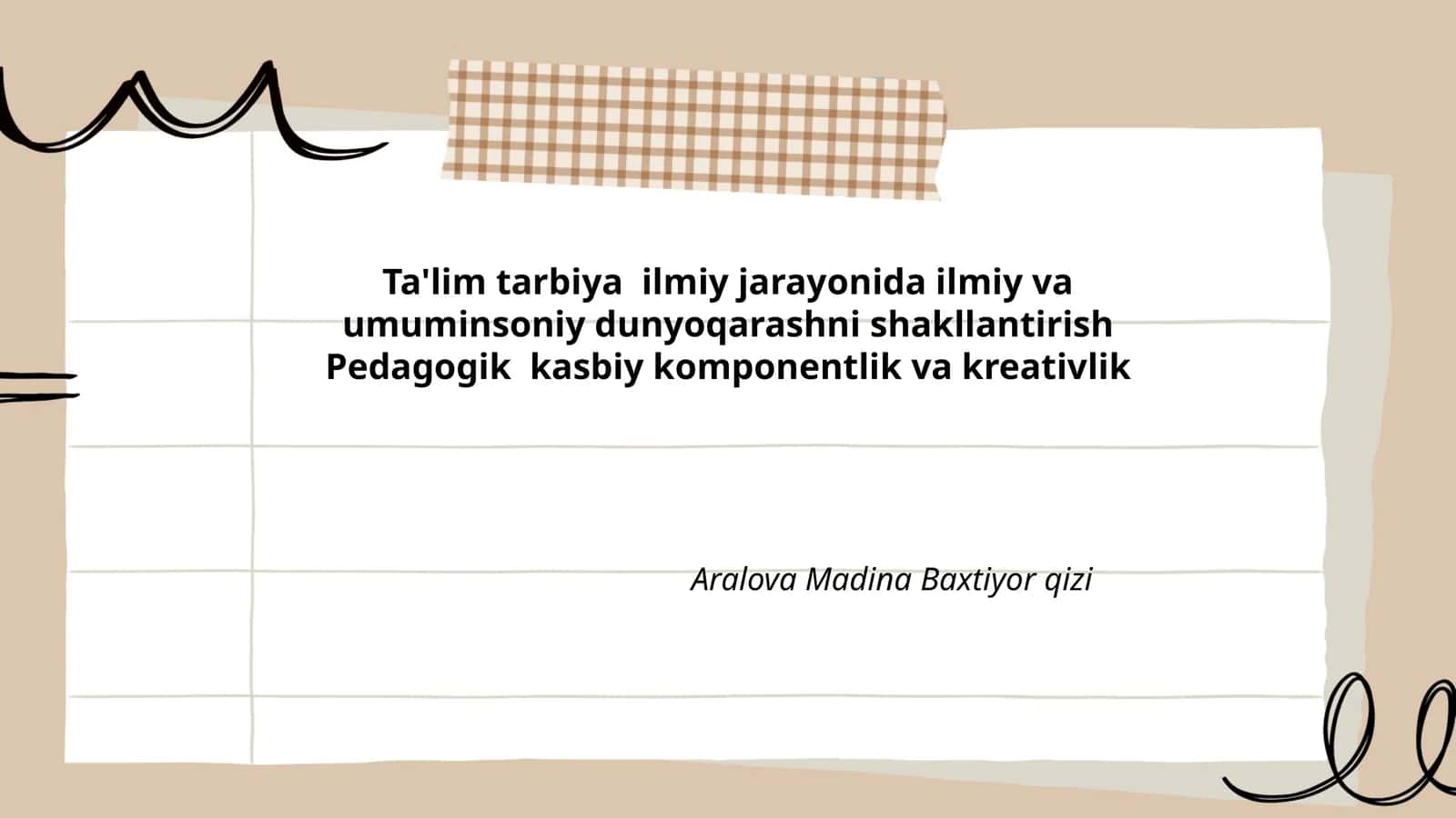 Ta'lim jarayonida dunyoqarashni shakllantirish 1