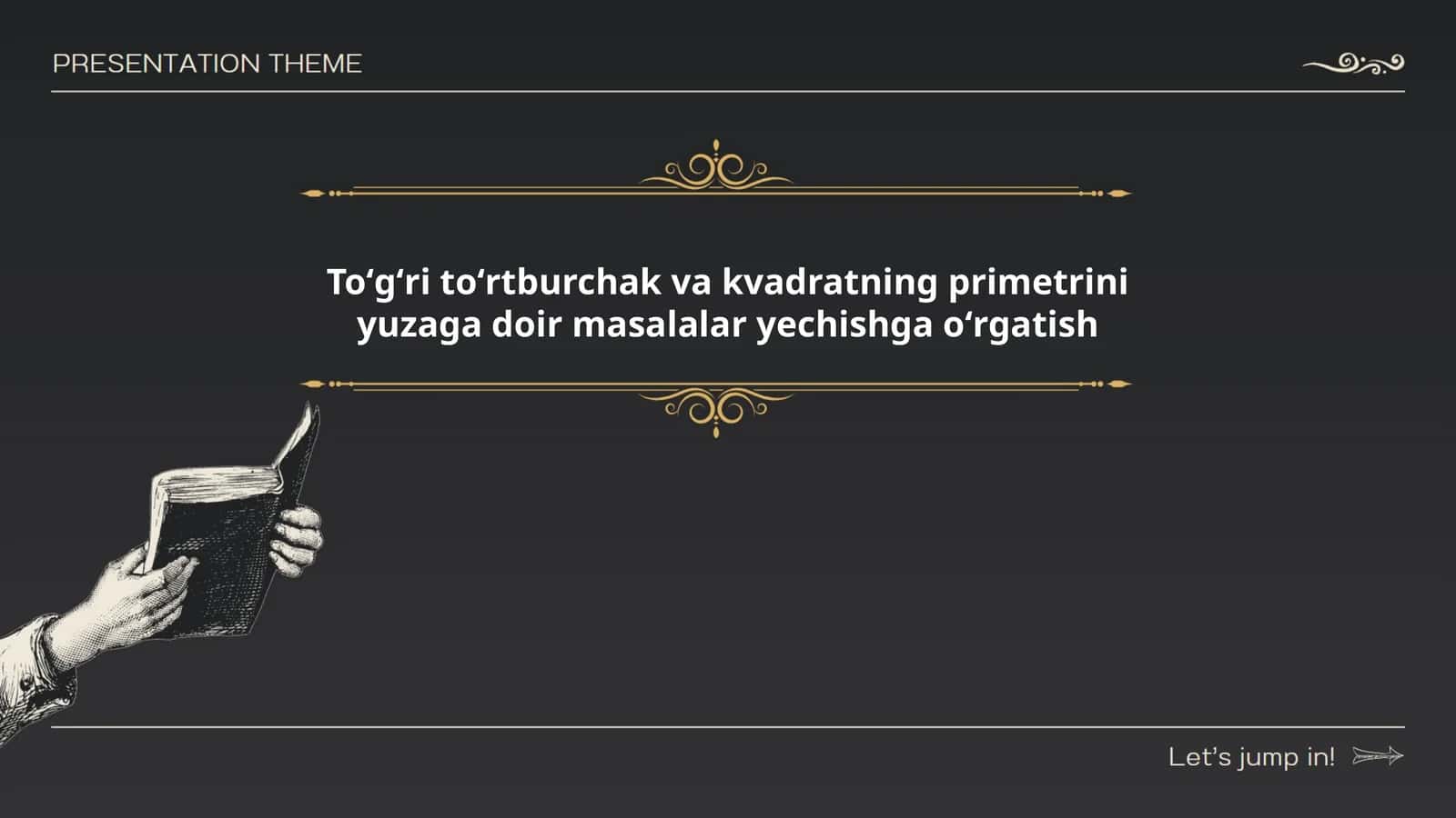 Toʻgʻri toʻrtburchak va kvadratning primetrini yuzaga doir masalalar yechishga oʻrgatish 1