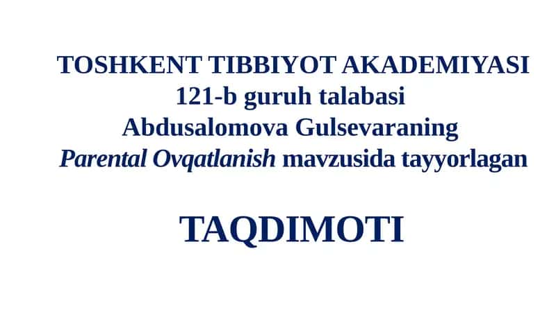 Parenteral Ovqatlanish: Bolaning Sog'lig'i Uchun Muhim 1