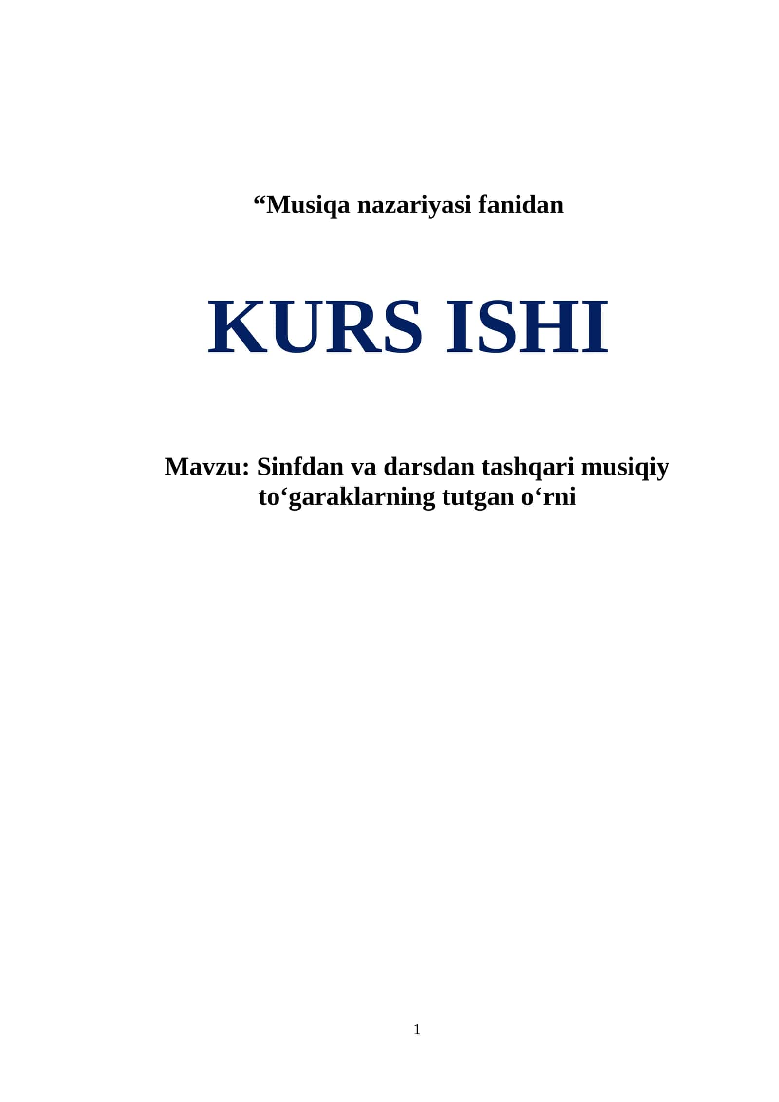 Sinfdan va darsdan tashqari musiqiy to‘garaklarning tutgan o‘rni 1