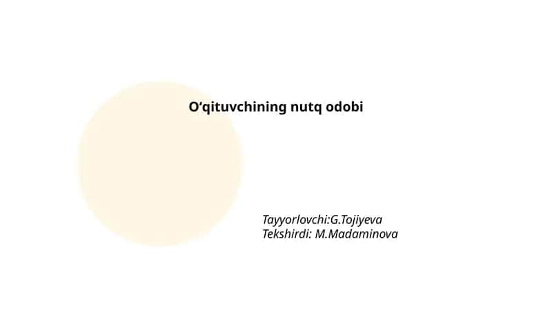 Oʻqituvchining nutq odobi 1