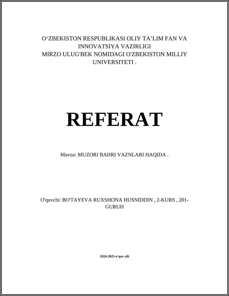 Muzori bahri vaznlari 1