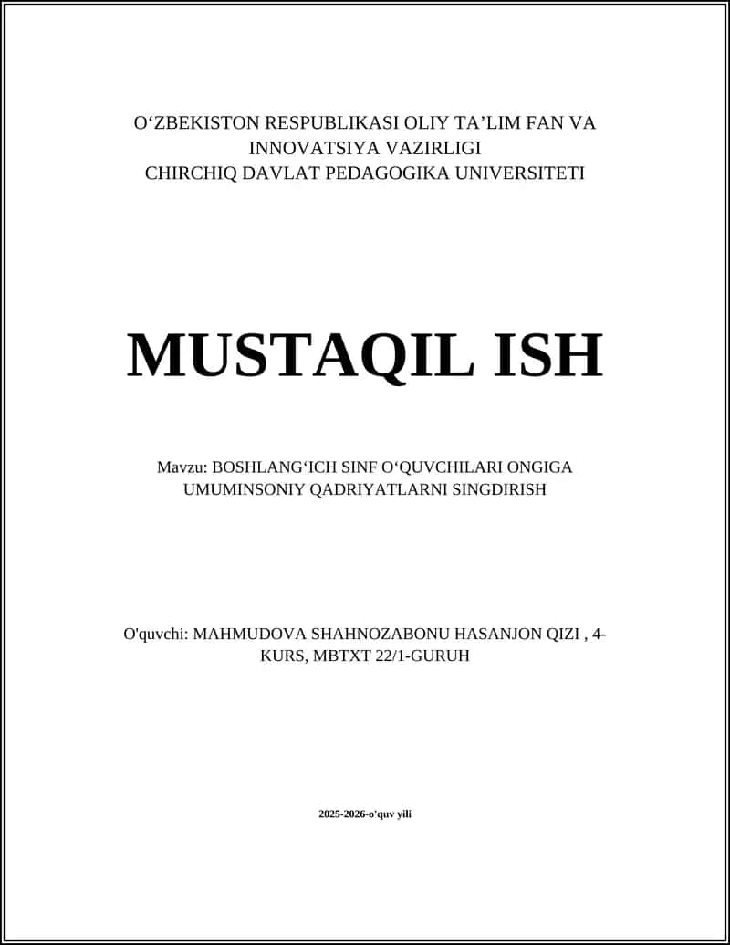 Oʻzaro hurmat va odob-axloqni shakllantirish 1