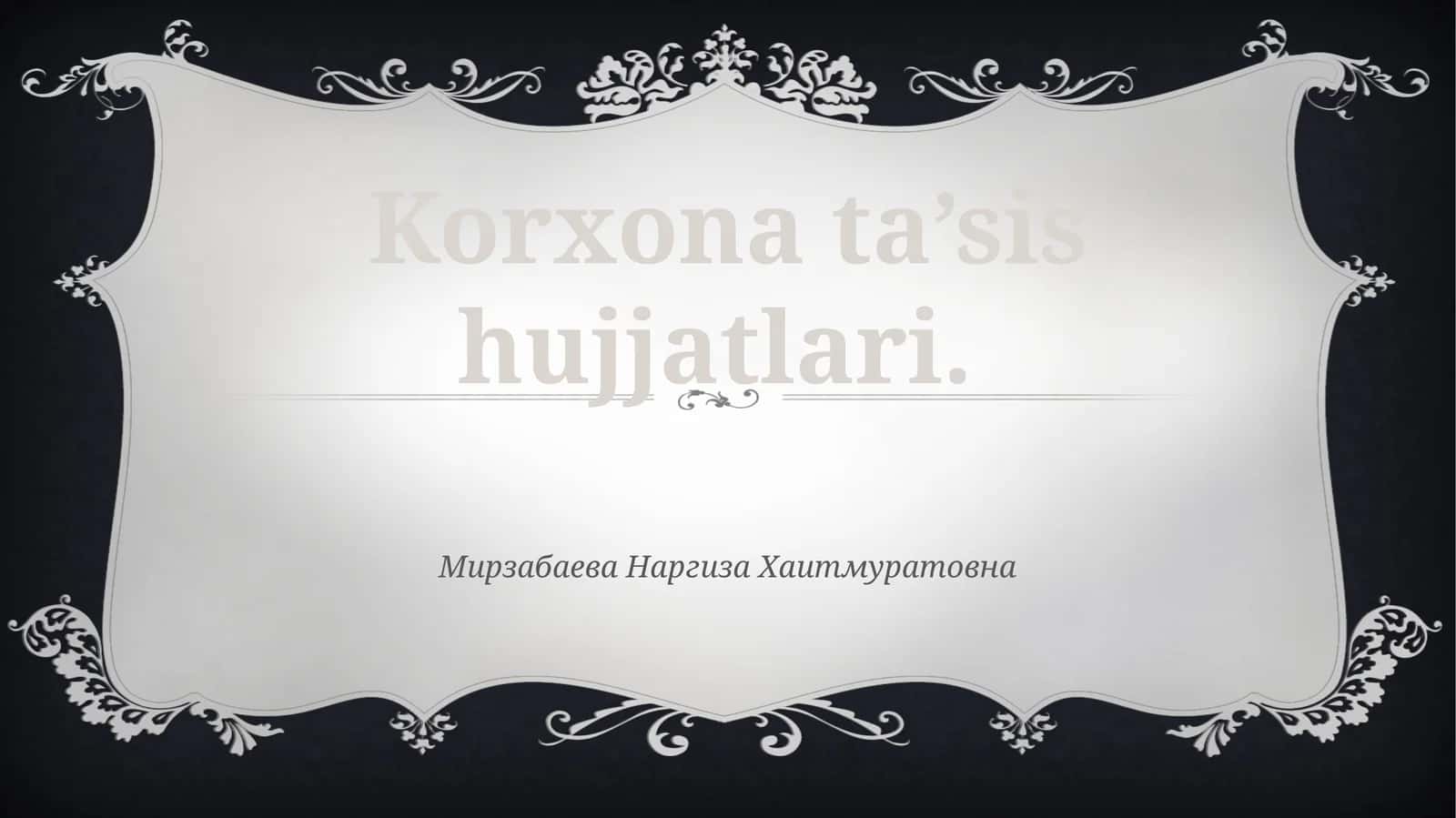 Ta'sish hujjatlari 1
