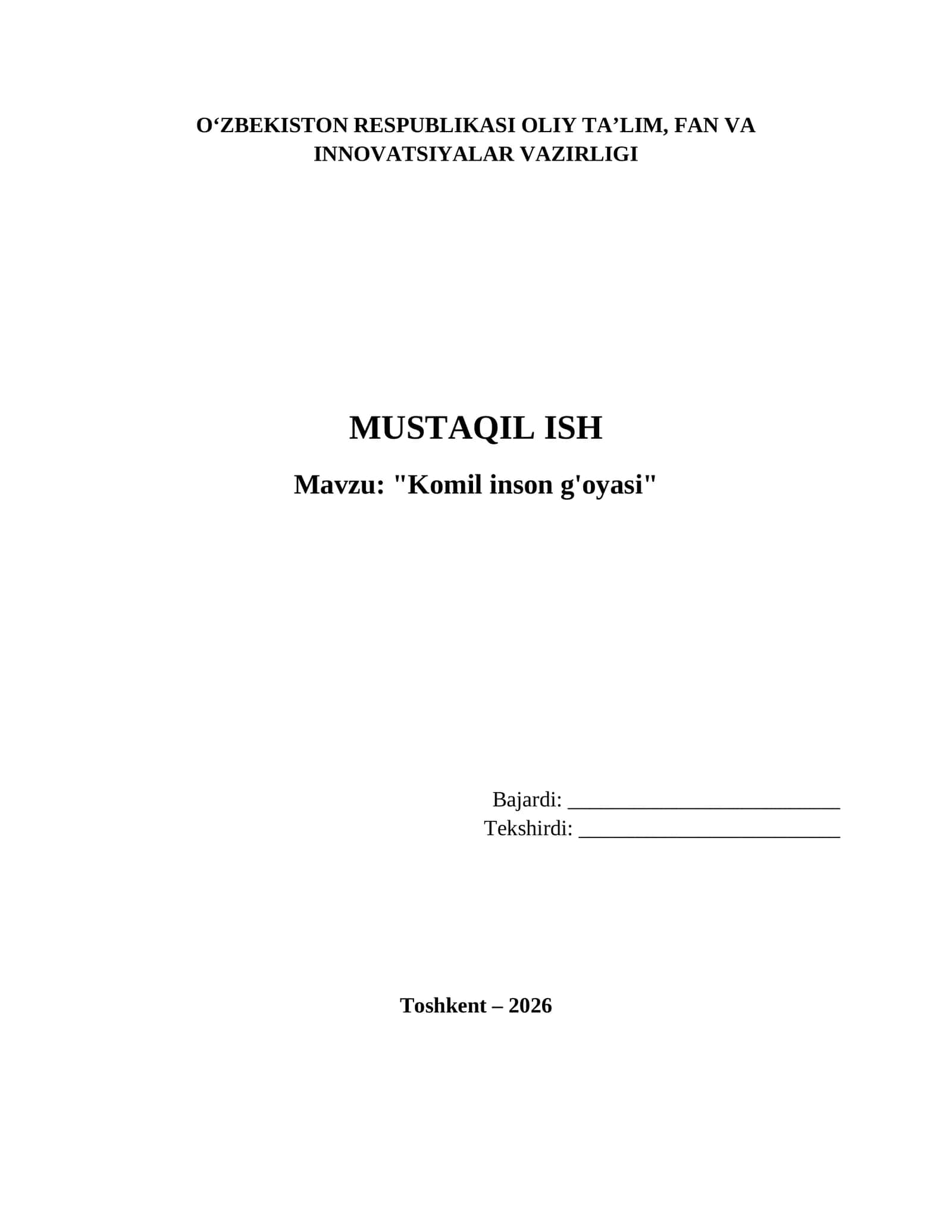 "Komil inson g'oyasi" 1