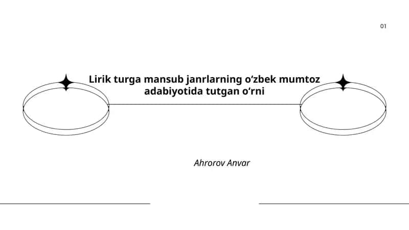 Lirik turga mansub janrlarning oʻzbek mumtoz adabiyotida tutgan oʻrni 1