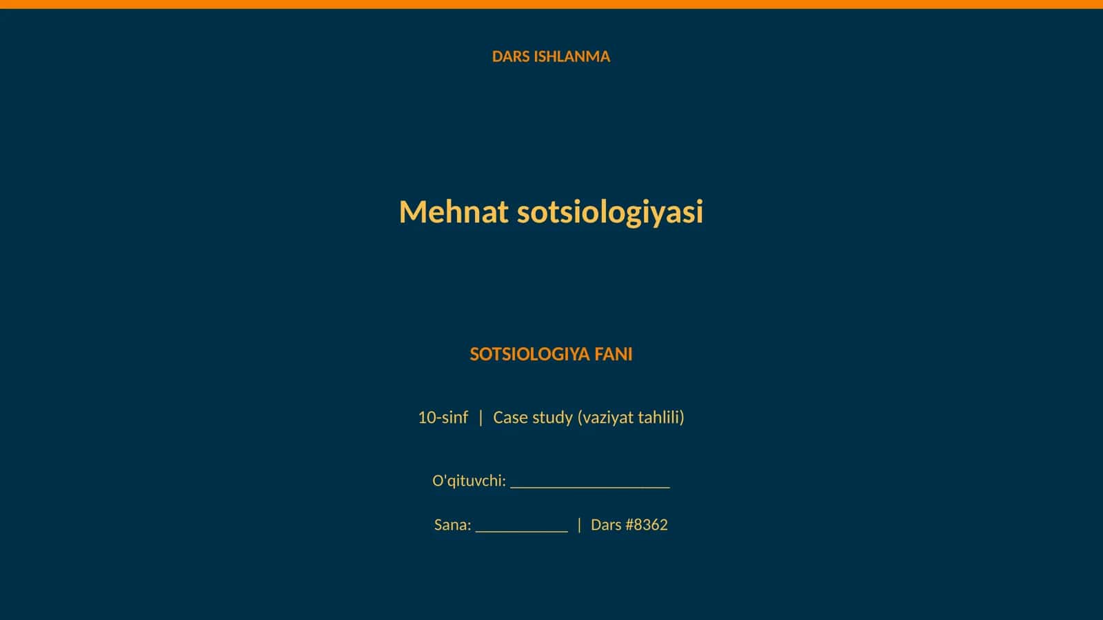 Mehnat sotsiologiyasi 1