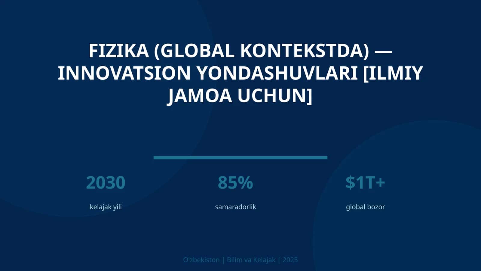 FIZIKA (GLOBAL KONTEKSTDA) — INNOVATSION YONDASHUVLARI [ILMIY JAMOA UCHUN] 1
