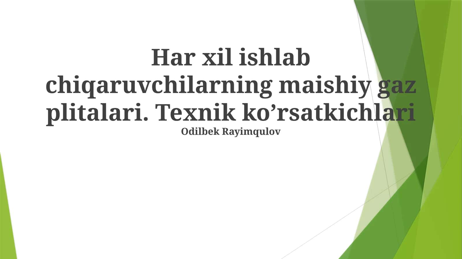 Maishiy Gaz Plitalari 1