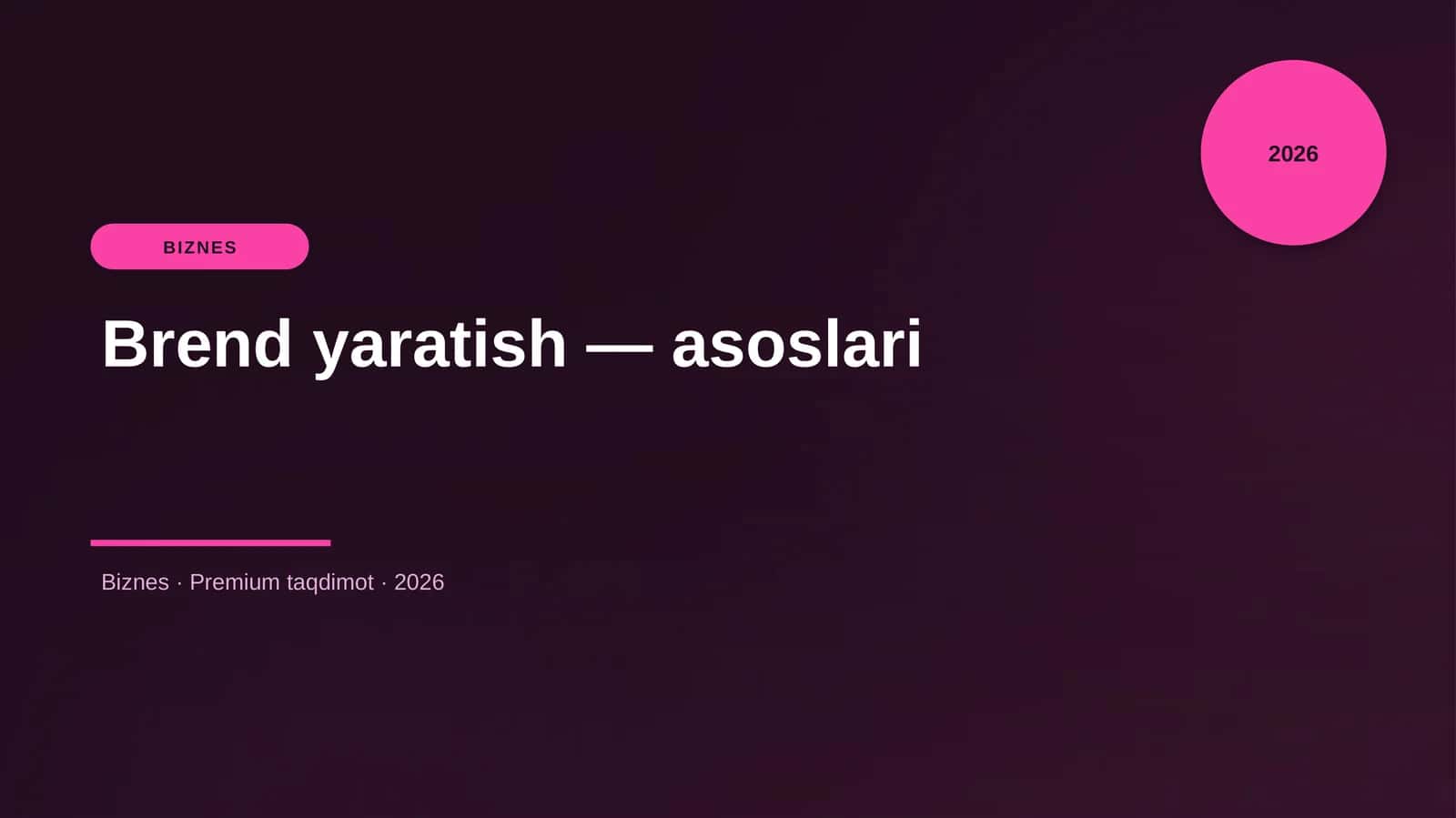 Brend yaratish — asoslari 1