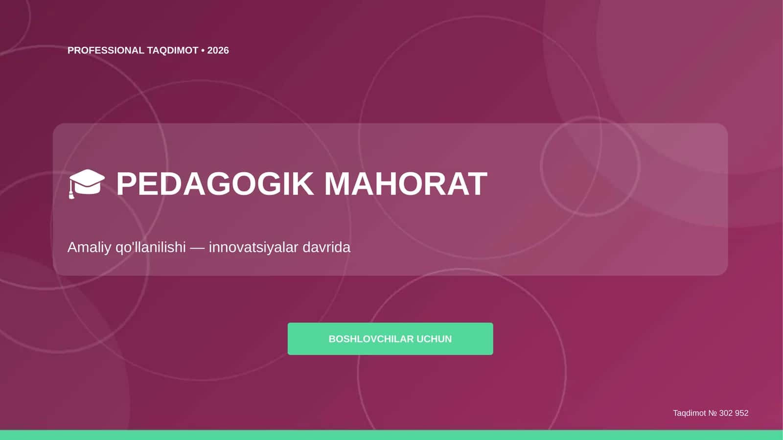 PEDAGOGIK MAHORAT Amaliy qo'llanilishi — innovatsiyalar davrida 1