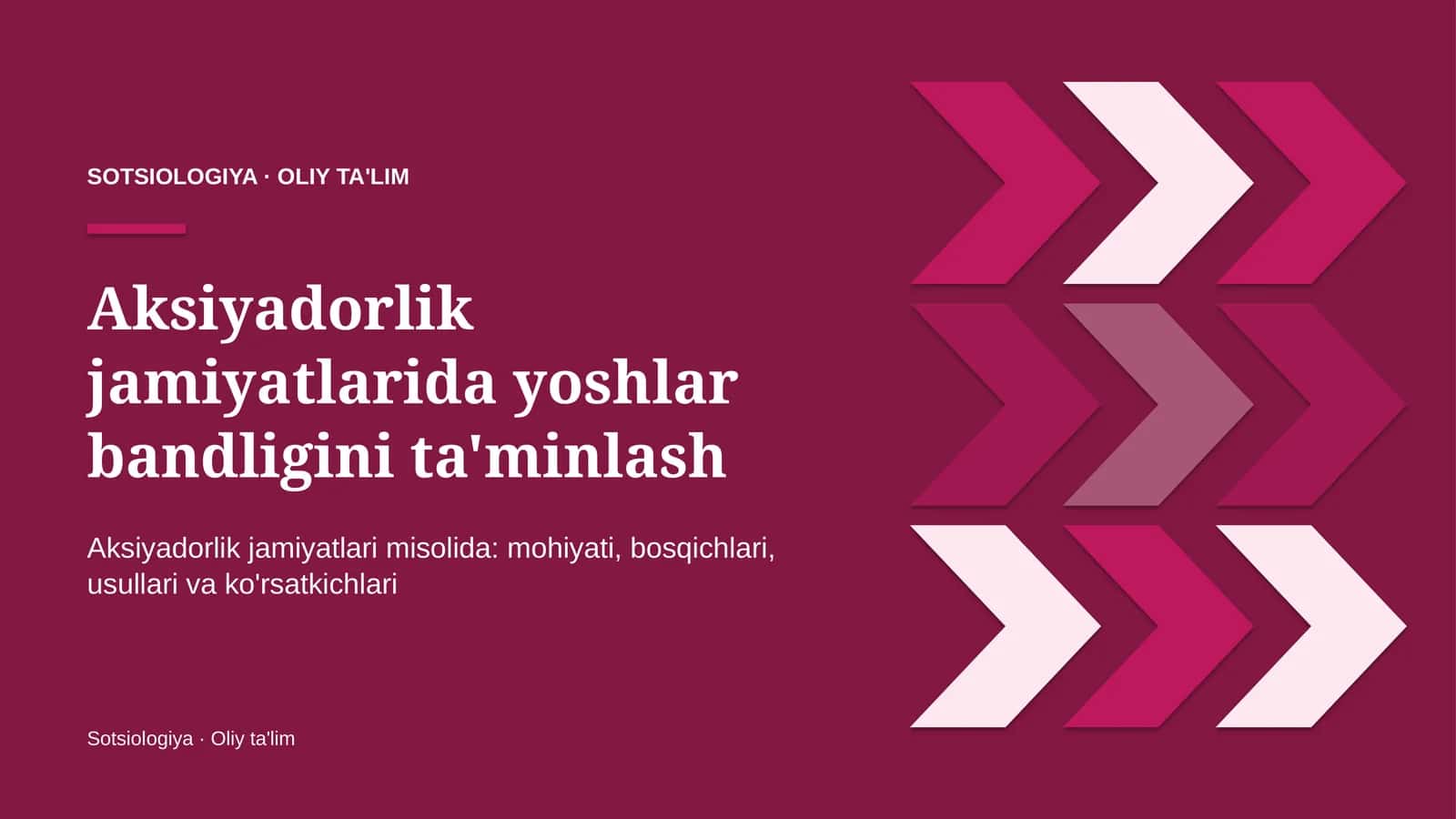 Aksiyadorlik jamiyatlarida yoshlar bandligini ta'minlash 1