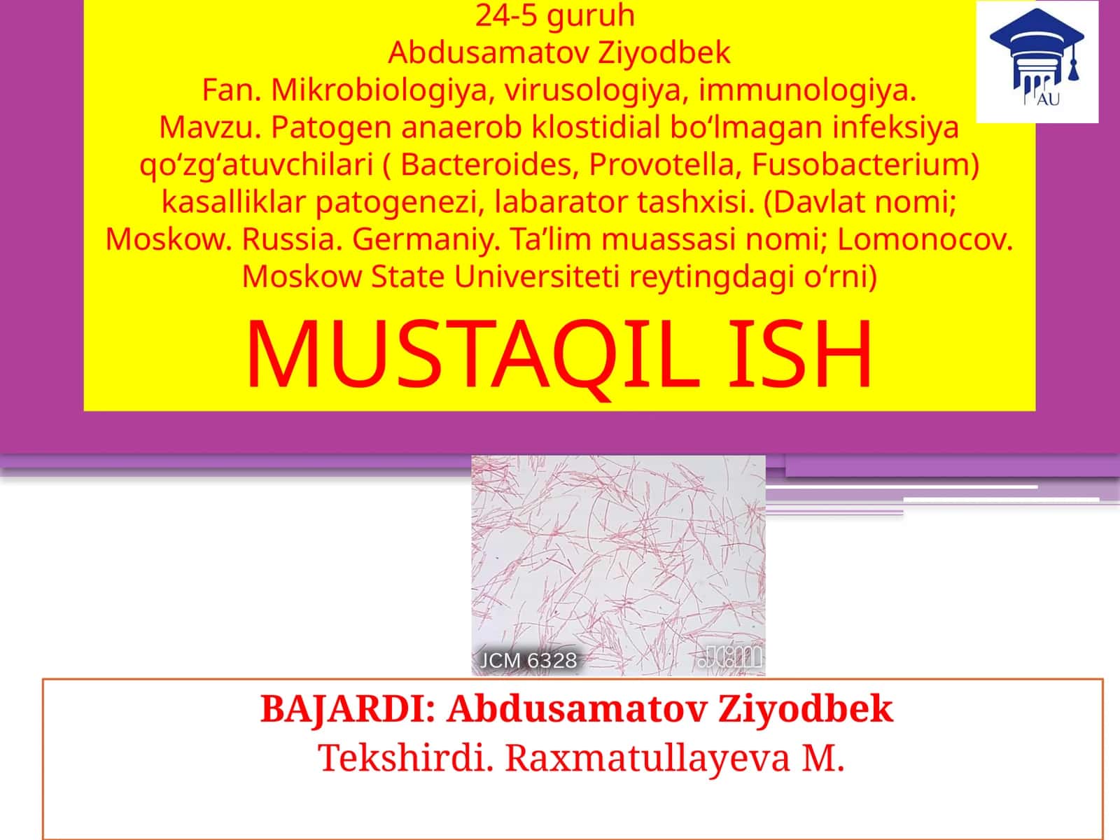 Patogen anaerob klostidial bo‘lmagan infeksiya qo‘zg‘atuvchilari kasalliklar patogenezi 1