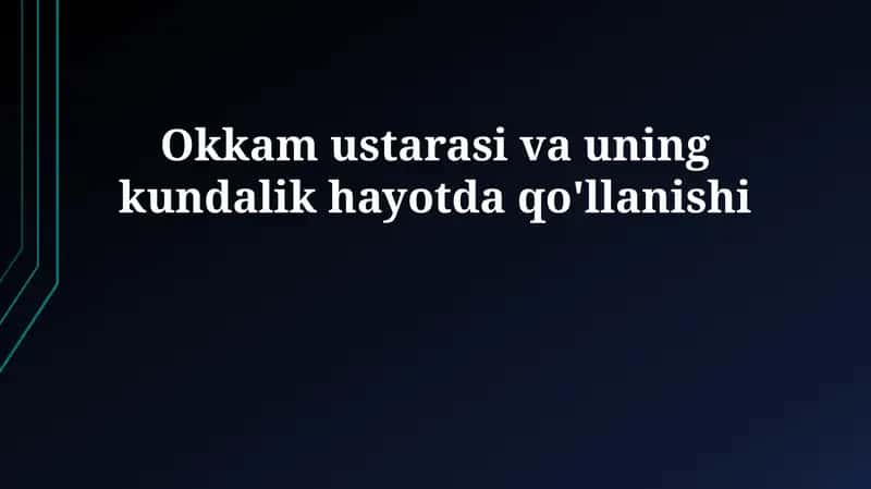 Okkam ustara 1