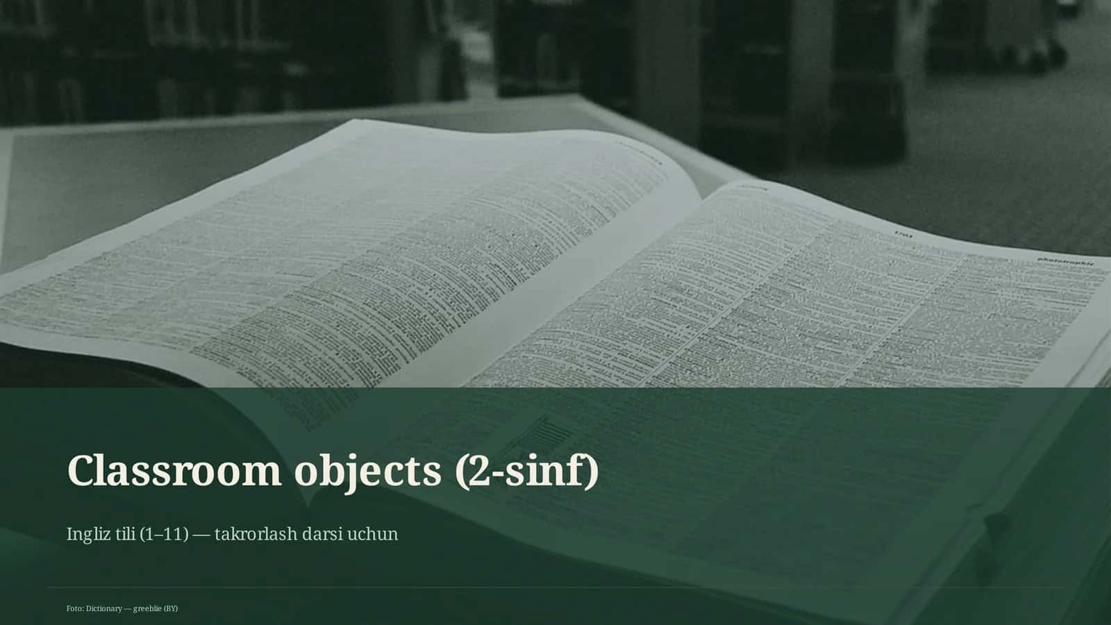 Classroom objects (2 sinf) 1
