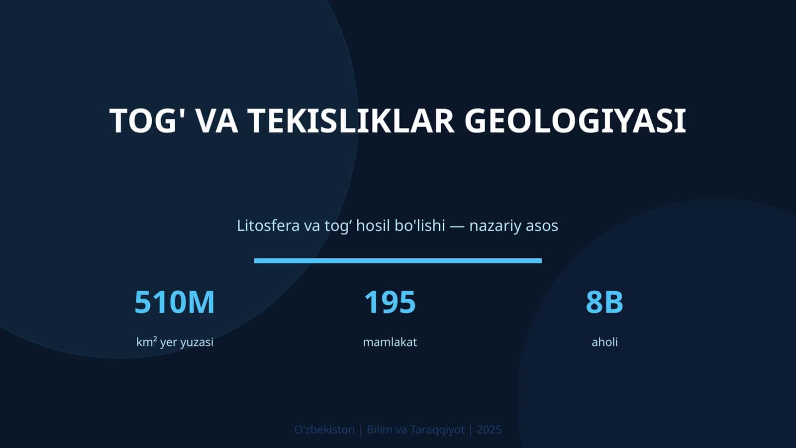TOG' VA TEKISLIKLAR GEOLOGIYASI 1