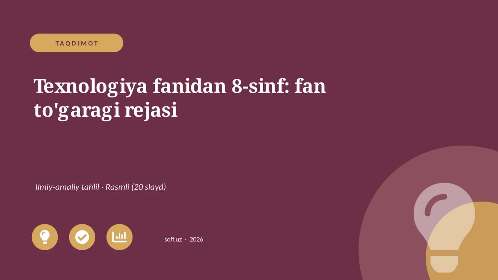 8-sinf: fan to'garagi rejasi 1
