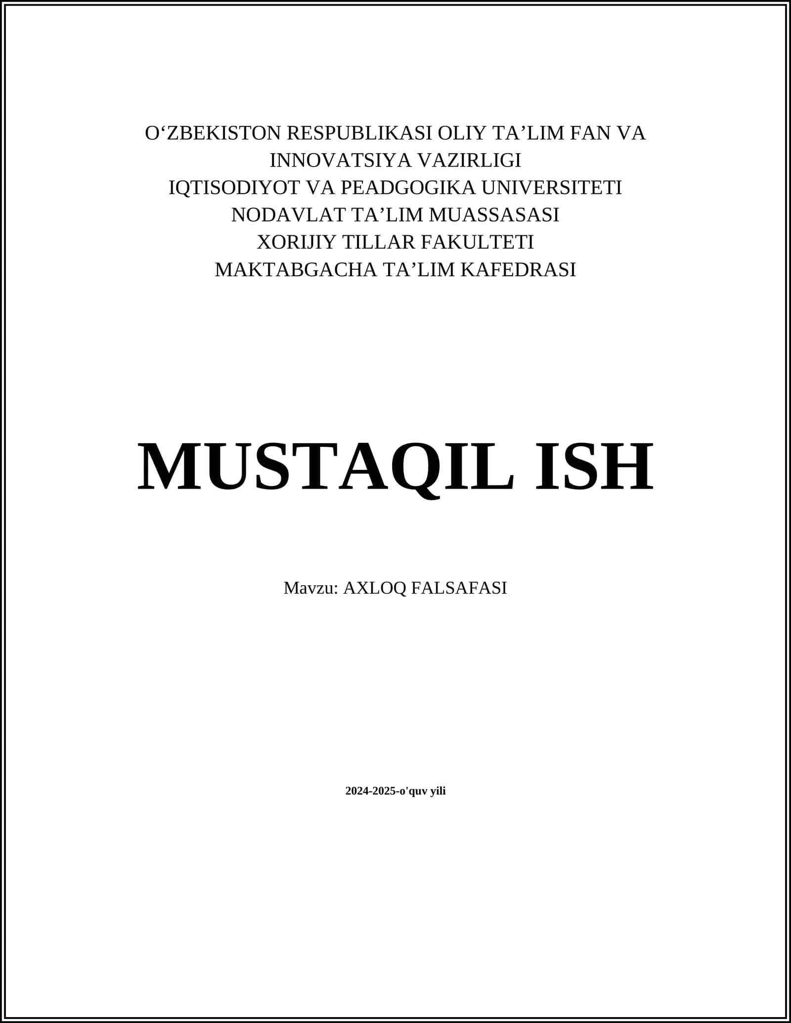 AXLOQ FALSAFASI 1