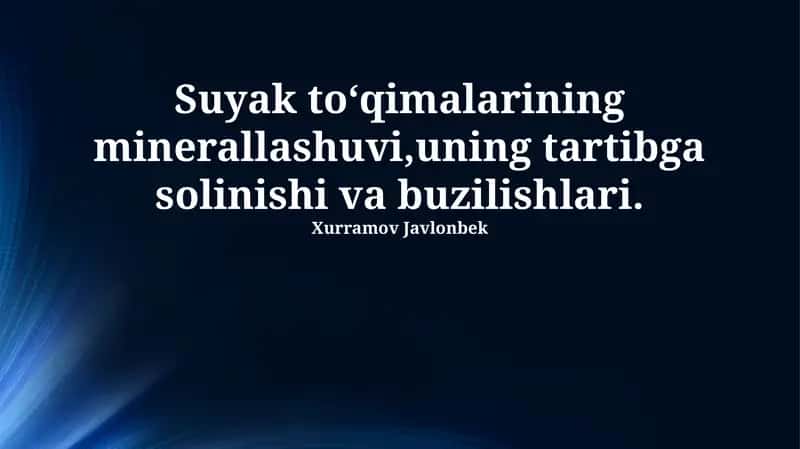 Suyak to‘qimalarining minerallashuvi 1