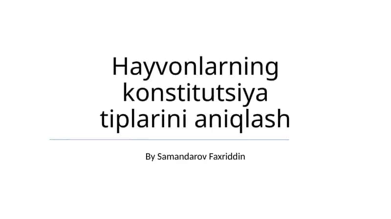 Hayvonlarning konstitutsiya tiplarini aniqlash 1