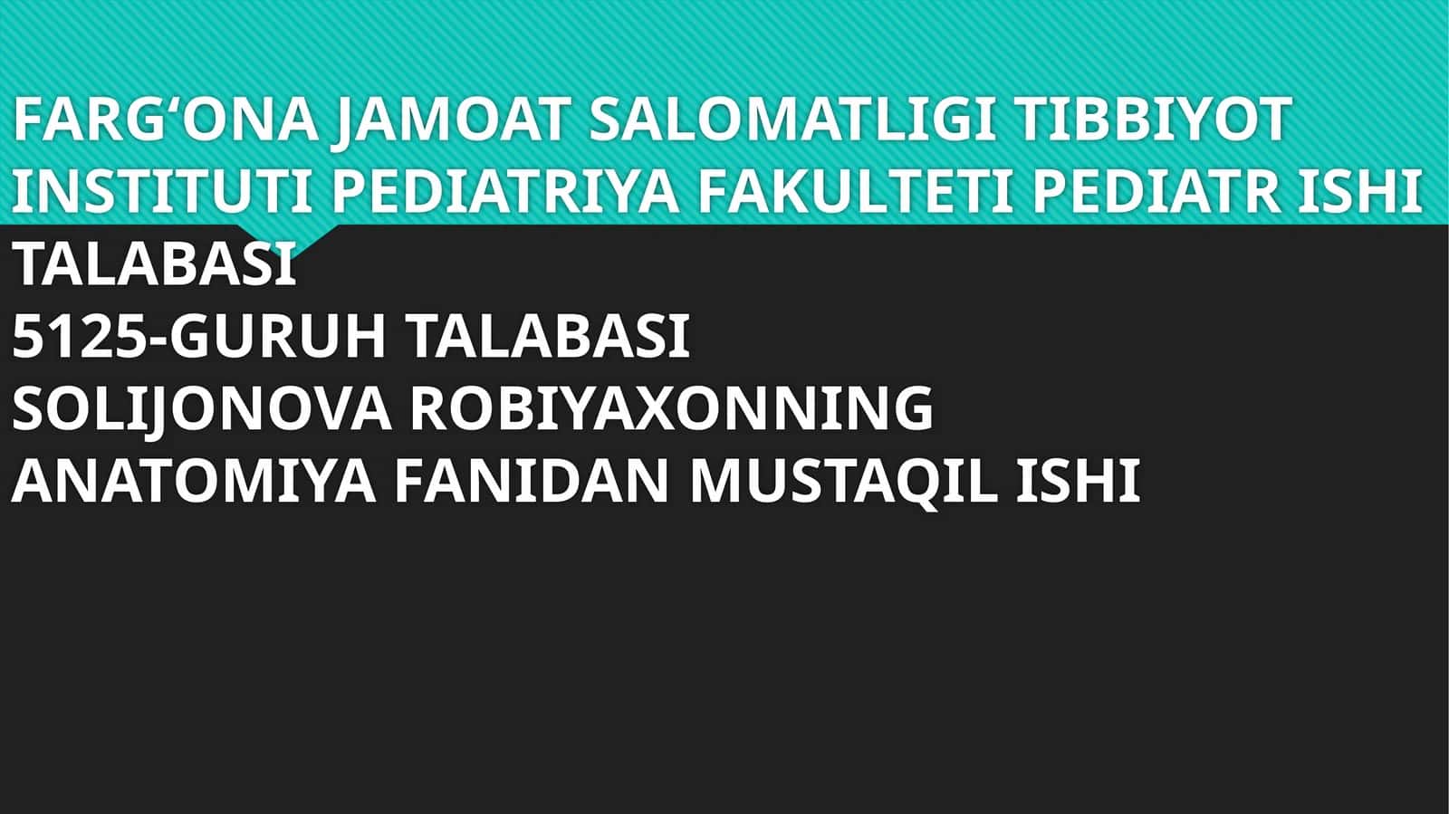 BOSH MIYA QISMI SUYAKLARI.ENSA,PESHONA VA TEPA SUYAKLARI 1