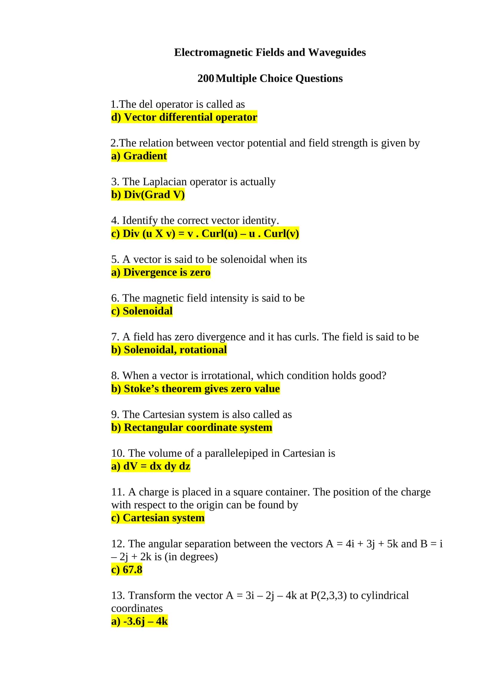 Electromagnetic Fields and Waveguides 1