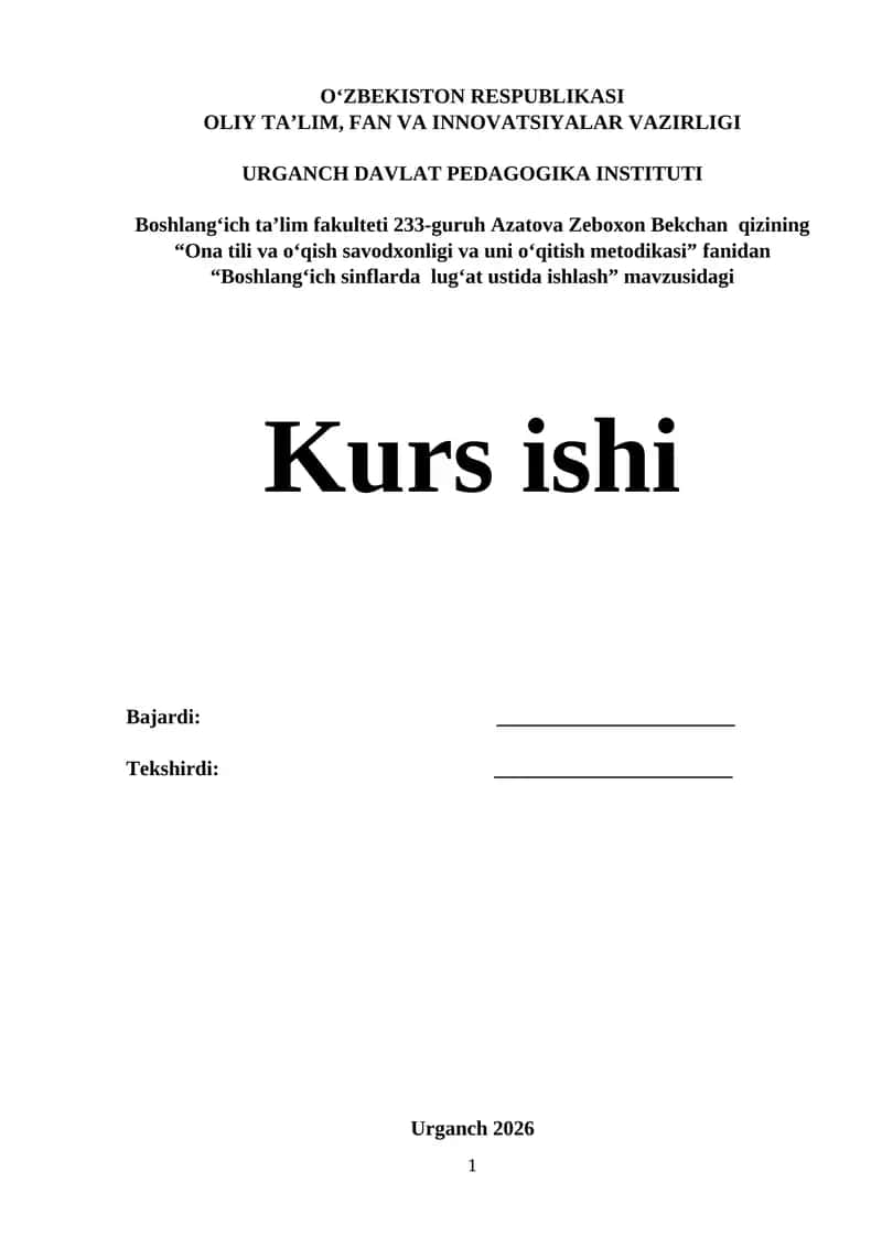 Boshlang‘ich sinflarda lug‘at ustida ishlash 1