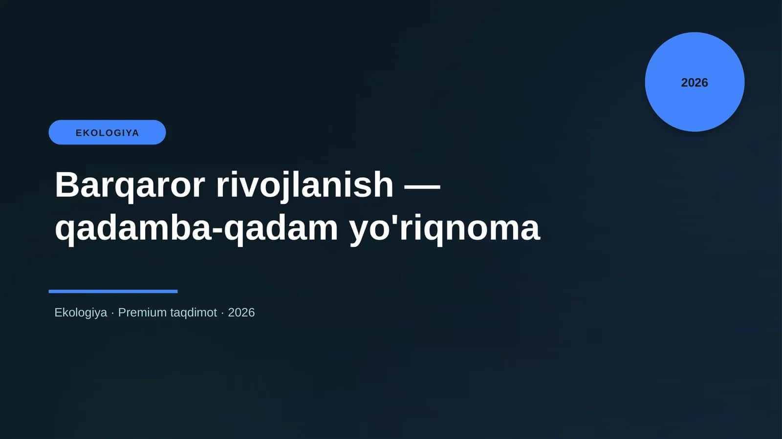Barqaror rivojlanish — qadamba-qadam yo'riqnoma 1