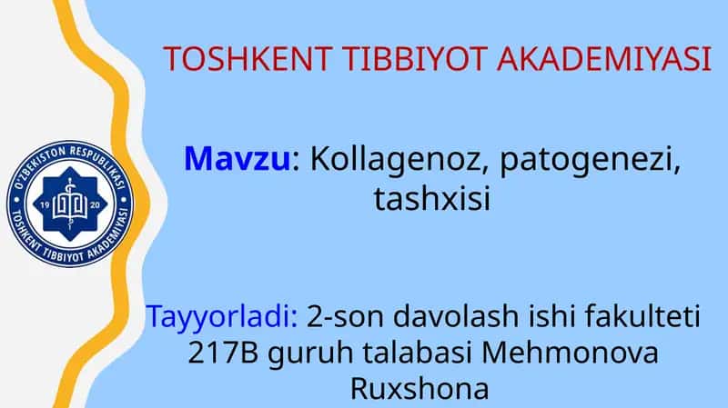 Kollagenoz, patogenezi, tashxisi 1