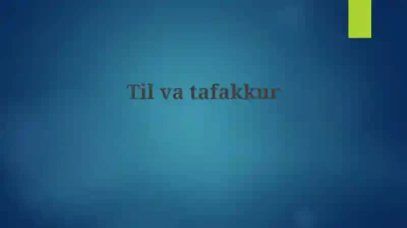 Til va tafakkur 1