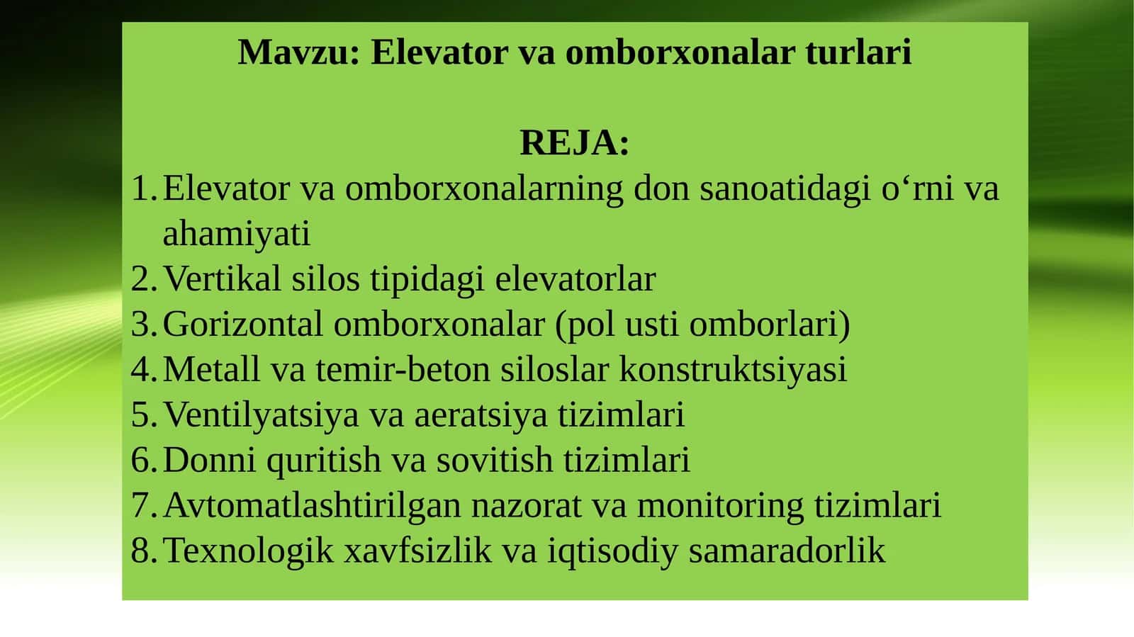 Elevator va omborxonalar turlari 1